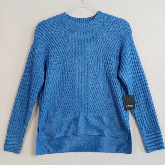 Kohl's Sweaters - Simply vera wang Blue Ribbed Women's Sweater XS